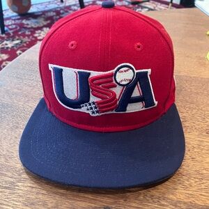 New Era 5950 USA baseball Team snapback, Red/blue/white, OSFM, Pre-owned